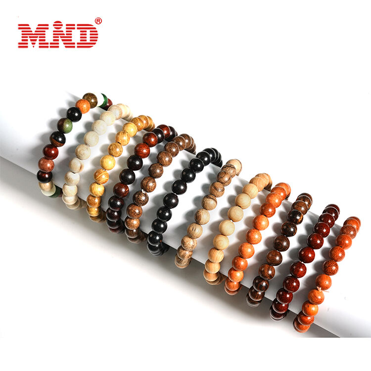 MW9A01-10 RFID 木製ビーズ伸縮ブレスレット イベント用
